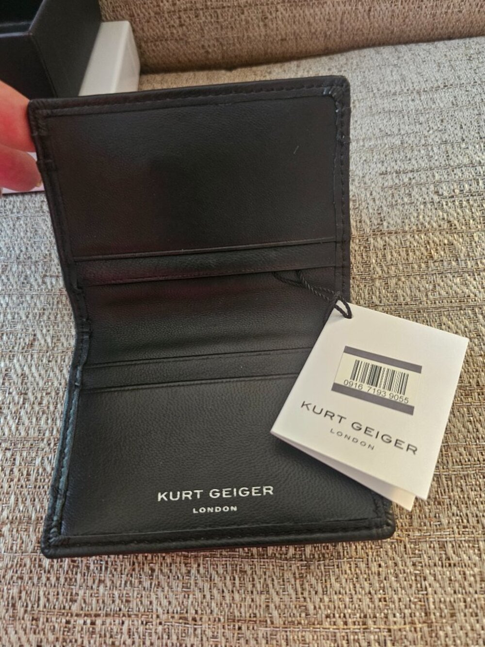 Kurt Geiger London Black Quilted Leather Card Holder Wallet – NWT in Gift Box - Picture 3 of 4